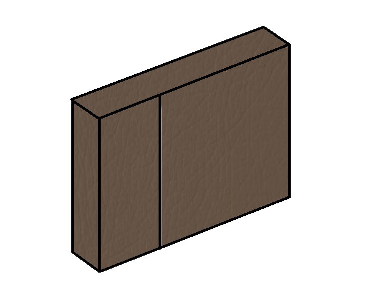 DRESSING ROOM DUXE 2DOORS 080x060x15 T1-LAMIN 117-CHOCO LEATHER