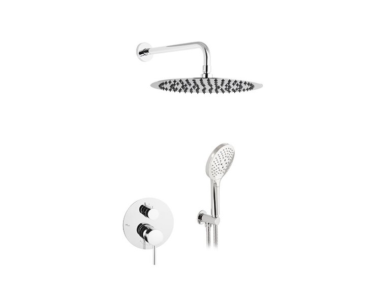 SHOWER SET MINIMA CHROME BUILT-IN KIT 2WAYS Ø300