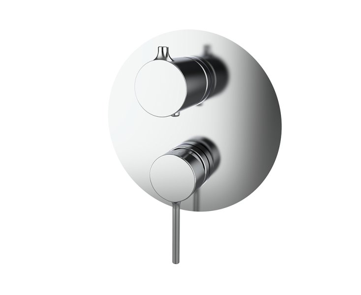 TIME SHOWER SINGLE LEVER RECESSED WITH DIVERTER 2 OUTLETS CHROME