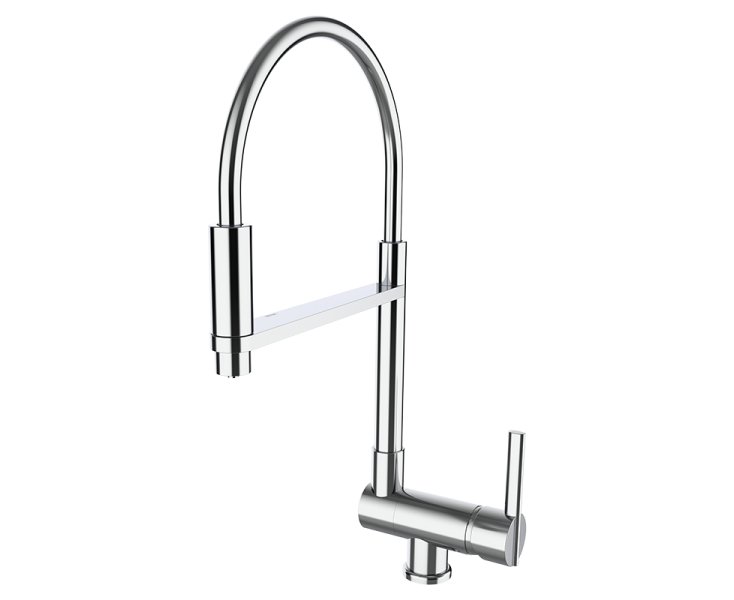 SINGLE LEVER KLIP FOLDING SINK CHROME SWIVEL SPOUT