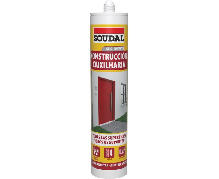 SOUDAL SILICONE NEUTRAL GRAY CONSTRUCTION 290ml. ​