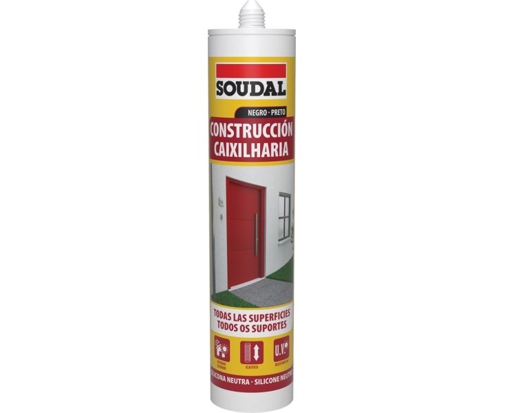 SOUDAL SILICONE NEUTRAL BLACK CONSTRUCTION 290ml. ​