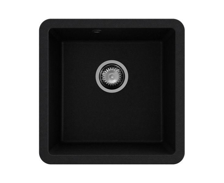FREGADERO GRANITO BAJO Y SOBRE ENCIMERA 1C 460x460 NEGRO