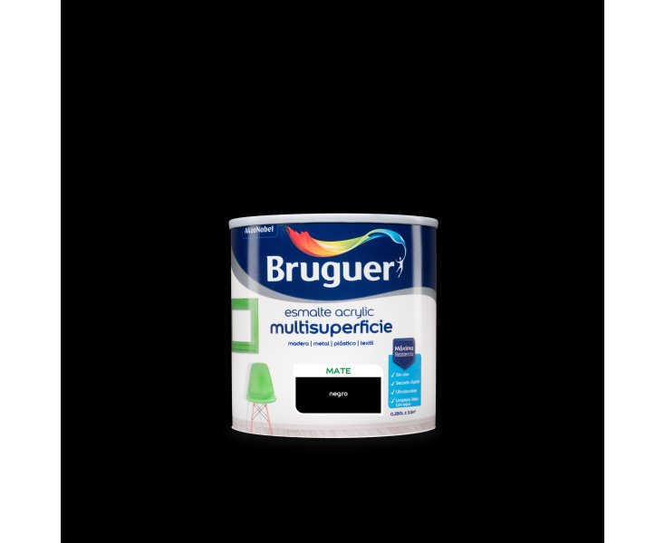 BRUGUER ACRYLIC ENAMEL BLACK MATE 250ml 