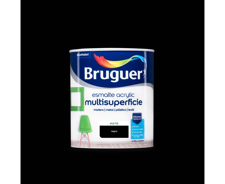 BRUGUER ACRYLIC ENAMEL BLACK MATE 750ml 
