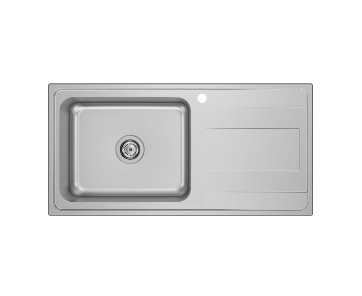 STAINLESS STEEL SINK BUDAPEST-100 ED 100x50 1C.1E.RIGHT. WITHOUT COUNTERTOP