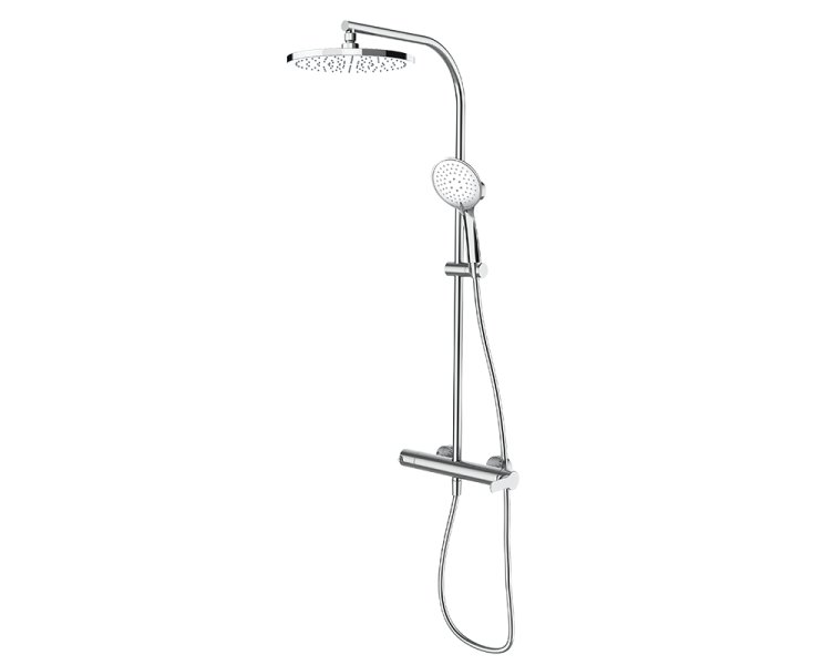 XL CHROME FIXED SHOWER TENDER SET