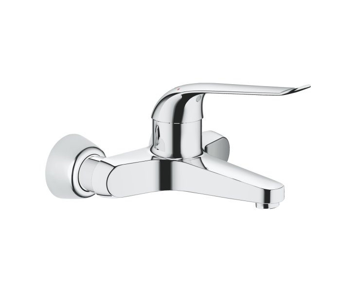 EUROECO MIXER SINK 1/2" WALL CHROME