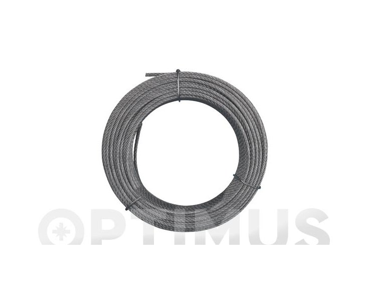 CABLE ACERO GALVANIZADO ROLLO 15 M Ø 2 (6x7) +1 ALMA TEXTIL