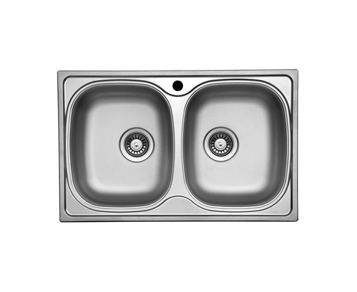 STAINLESS STEEL SINK DUO-780 SE 780x480 2C. WITHOUT COUNTERTOP