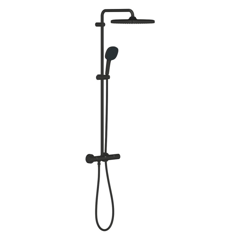 SHOWER SET TEMPESTA SYSTEM 250 CUBE MATTE BLACK