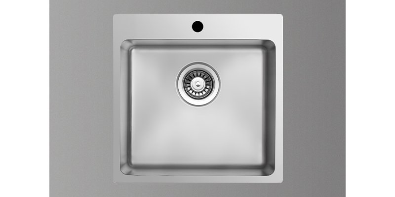 SLIM FILO 50 STAINLESS STEEL SINK 500x505 1C FLUSH