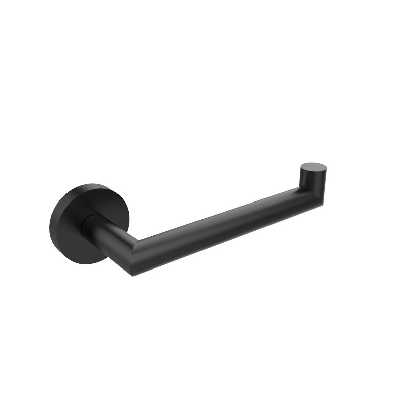 Toilet roll holder/towel rack with bidet bar, black metal, ETERNICE