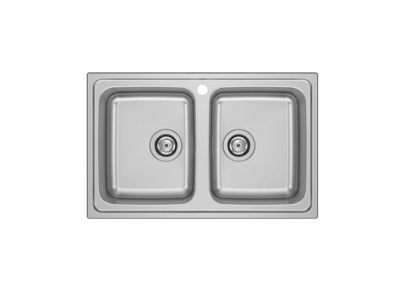 STAINLESS STEEL SINK BUDAPEST-80 79x50 2C/UNDERCOUNTER