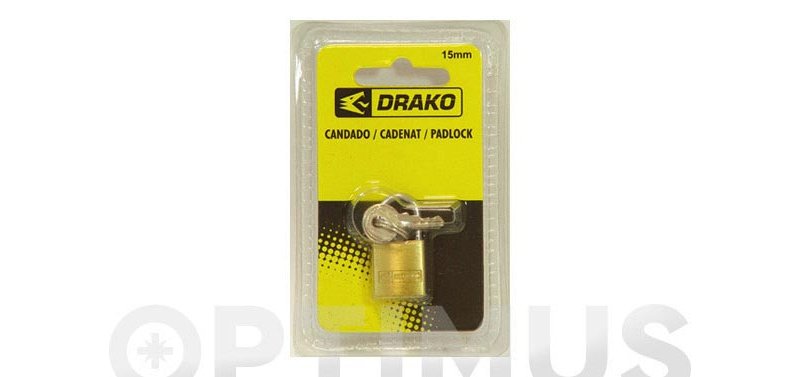 CANDADO LATON BLISTER DRAKO 15MM