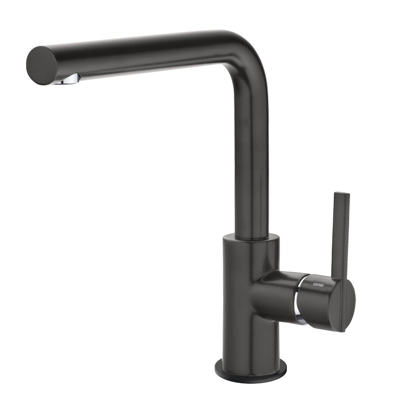 ETERNAL SINGLE LEVER SINK MIXER WITH SWIVEL SPOUT, BLACK EPOXY