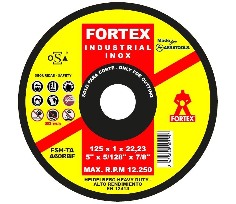DISCO ABRATOOLS FORTEX INDUSTRIAL INOX 125 A60RBF