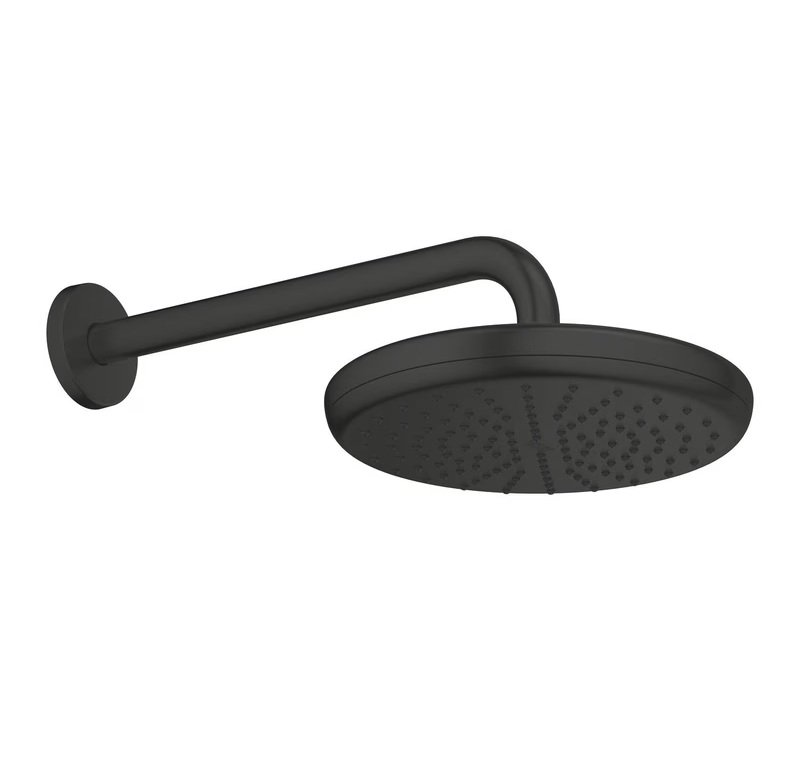 TEMPESTA 210 SHOWER SET WITH WALL ARM AND 1 MATTE BLACK JET