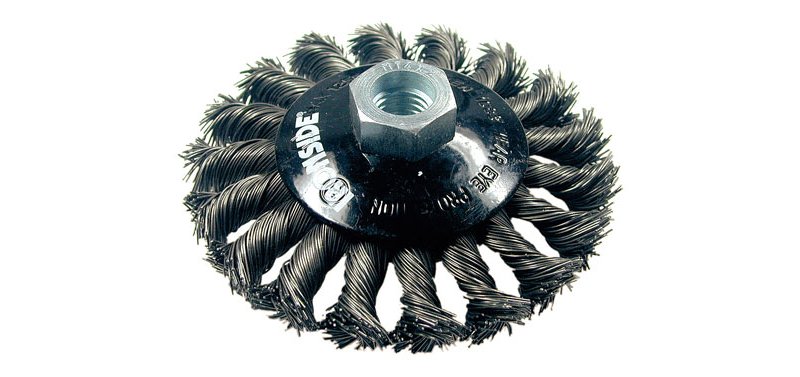 CEPILLO CIRCULAR CONICO PUA TRENZADA ACERO M14Ø 100x13/0.