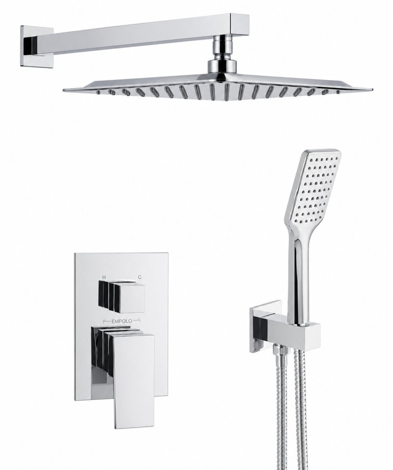 CONJUNTO DUCHA KIT CUBIC 2VIAS EMPOTRABLE CROMO
