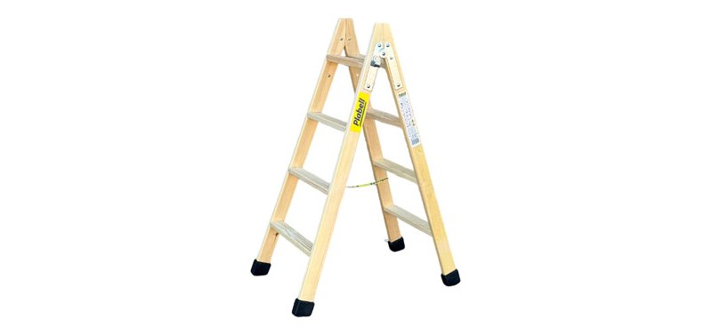 ESCALERA MADERA TIJERA 4+4 PELDAÑOS