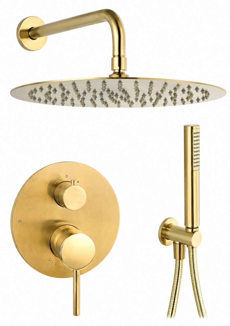 MINIMA GOLD BRUSHED BUILT-IN SHOWER SET