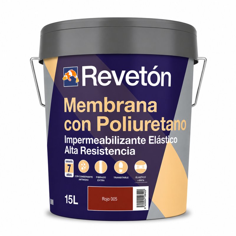 REVETON ANTIGOTERAS CON POLIURETANO ROJO 15L.
