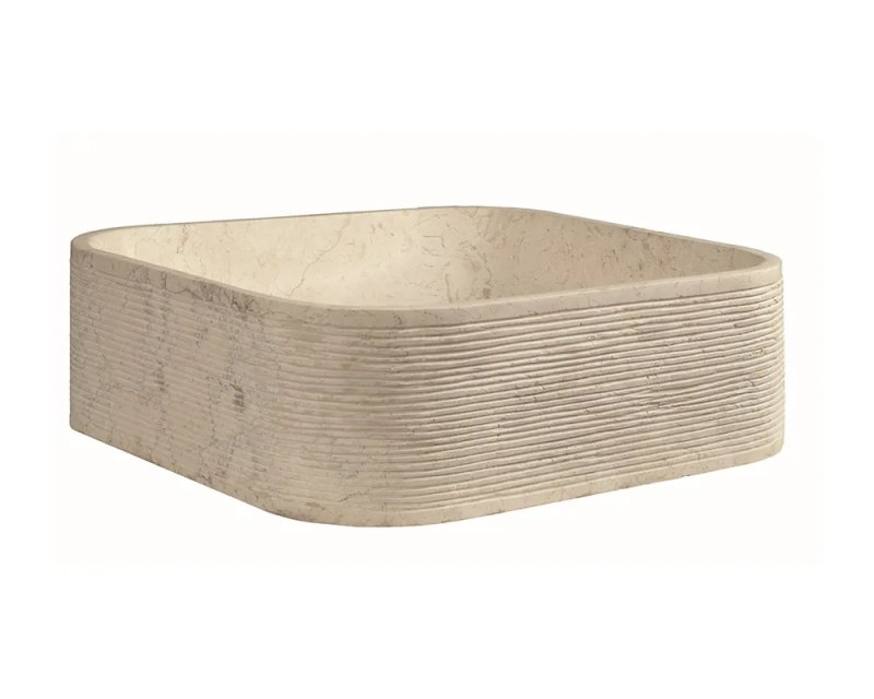 ARIA Beige Marble Stone Countertop Washbasin 39x39x14
