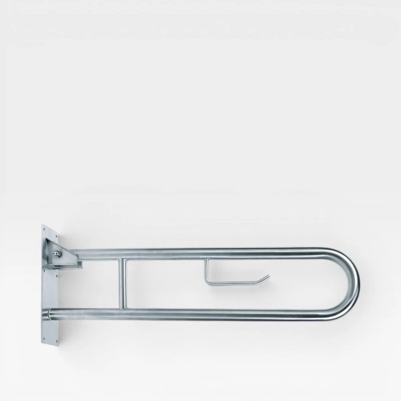 800mm Hinged Grab Bar – Polished Stainless Steel