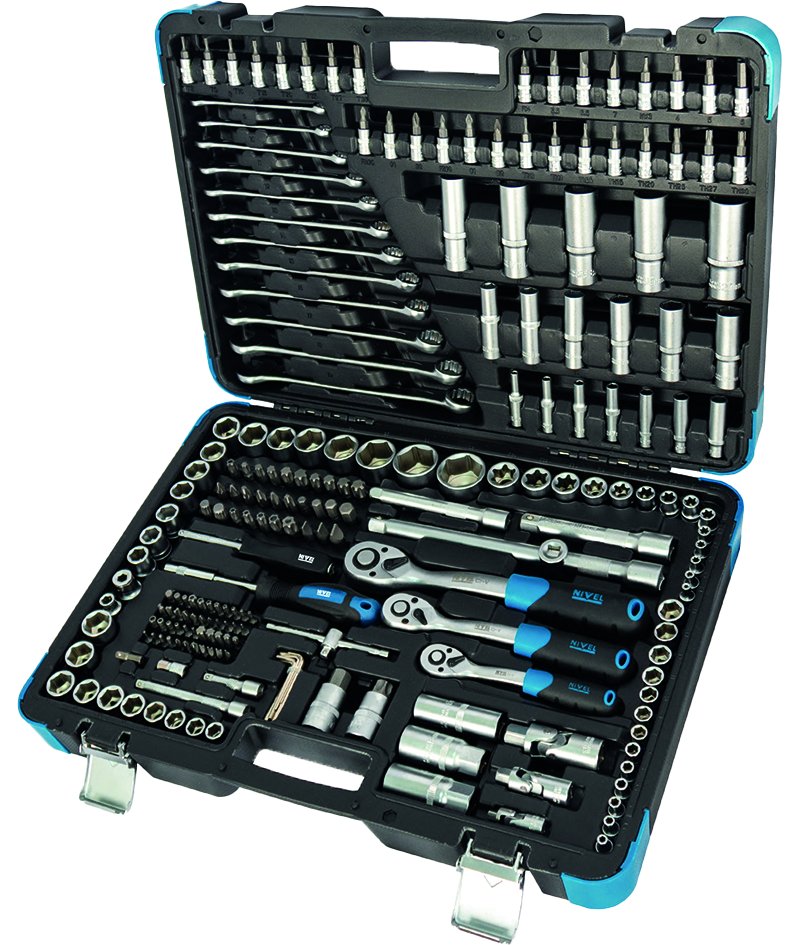 MALETIN DE HERRAMIENTAS 216PZS CON VASOS