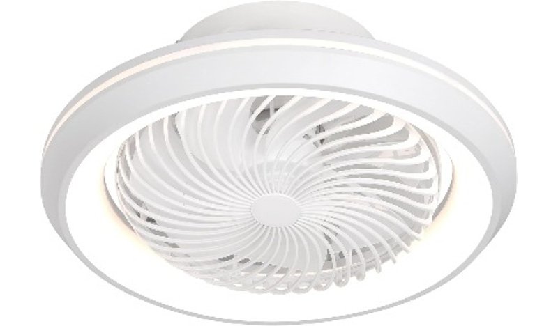 White Flush-Mount Ceiling Fan Ø49cm 14W