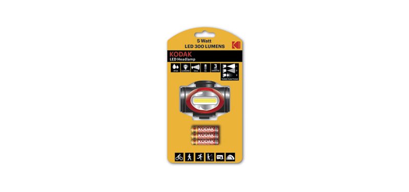 KODAK HEADLAMP 300LM HEADLIGHT + 3XAAA